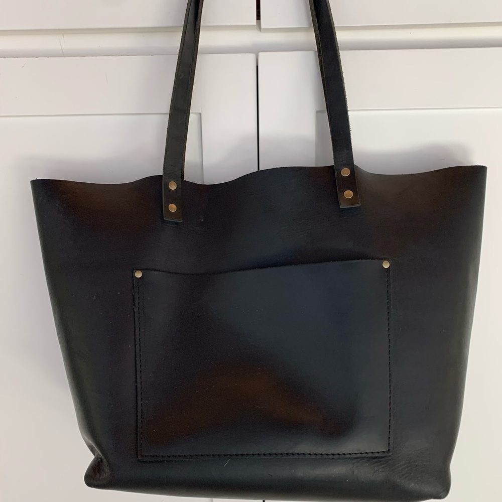 Portland leather large black tote